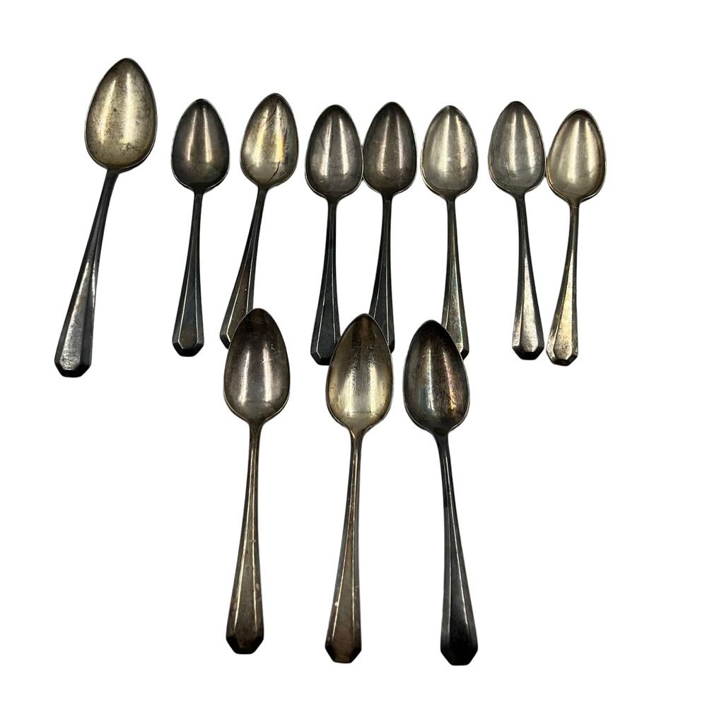 Antique WM Rogers & Son‎ AA Silver Plate Spoons 11 Piece Aged Patina Mixed Lot